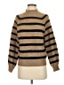 MNG Stripes Brown Turtleneck Sweater Size XS - photo 1