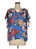 Umgee 100% Polyester Blue Short Sleeve Blouse Size M - photo 1