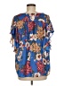 Umgee 100% Polyester Blue Short Sleeve Blouse Size M - photo 2