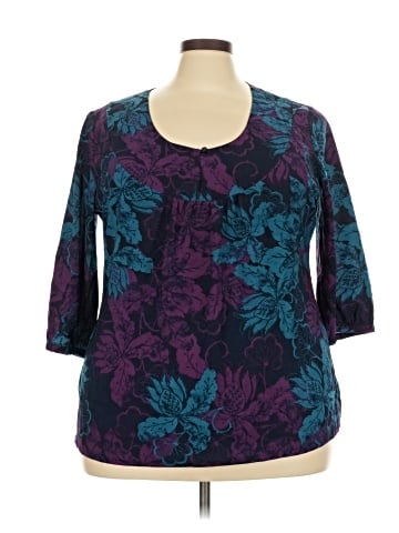 Basic Editions 3/4 Sleeve Blouse (view 1)