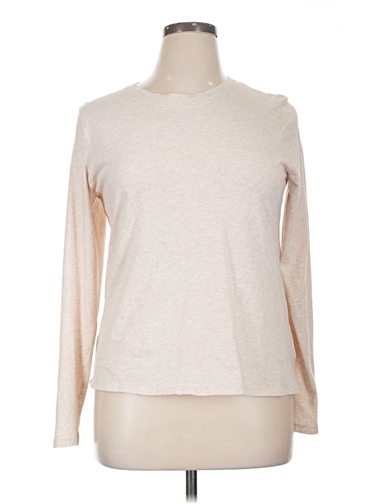 Pre-owned Time And Tru Long Sleeve T-shirt In Tan