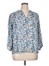 Carolina Belle 100% Polyester Floral Blue 3/4 Sleeve Blouse Size XL - photo 1