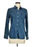 Remade Blue Long Sleeve Button-Down Shirt Size M - photo 1