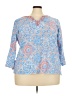 Ruby Rd. Blue 3/4 Sleeve Blouse Size 2X - photo 1