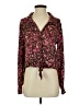 Wilfred Floral Burgundy Long Sleeve Blouse Size S - photo 1