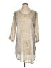 Johnny Was 100% Silk Silver 3/4 Sleeve Silk Top Size S - photo 1