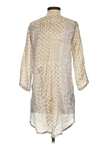 Johnny Was 3/4 Sleeve Silk Top (view 2)