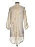 Johnny Was 100% Silk Silver 3/4 Sleeve Silk Top Size S - photo 2