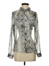 TOBI Animal Print Silver Long Sleeve Blouse Size S - photo 1