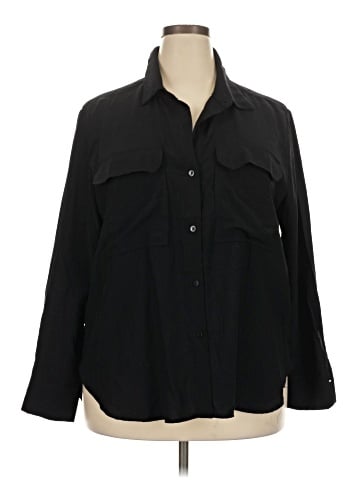 New York & Company 3/4 Sleeve Button-Down Shirt (view 1)