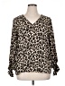 Vince Camuto 100% Polyester Animal Print Brown Long Sleeve Blouse Size XL - photo 1