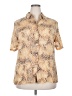 Assorted Brands 100% Cupro Animal Print Gold Short Sleeve Blouse Size EU 52 / US 22 - photo 1