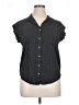 Jachs Girlfriend 100% Rayon Polka Dots Black Short Sleeve Blouse Size XL - photo 1