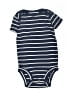 Carter's 100% Cotton Stripes Blue Short Sleeve Onesie 0-3 MO / 3 MO - photo 1