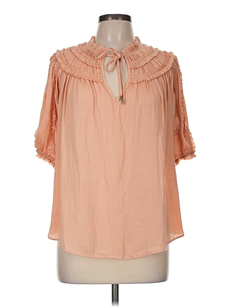 Pre-owned Maison D' Amelie Short Sleeve Blouse In Orange
