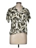 Industry 100% Rayon Animal Print Silver Short Sleeve Blouse Size M - photo 1
