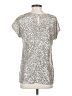 Cable & Gauge Metallic Silver Short Sleeve Blouse Size S - photo 2
