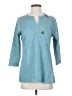 L.L.Bean 100% Cotton Teal 3/4 Sleeve Button-Down Shirt Size S - photo 1