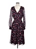 Express 100% Polyester Floral Burgundy Cocktail Dress Size S - photo 1
