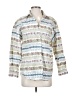 Capacity Print Ivory 3/4 Sleeve Button-Down Shirt Size S - photo 1