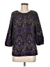 Gap 100% Polyester Floral Graphic Paisley Purple 3/4 Sleeve Blouse Size M - photo 1