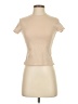 Unbranded Solid Tan Short Sleeve Turtleneck Size S - photo 1