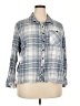 Eddie Bauer 100% Cotton Plaid Blue 3/4 Sleeve Button-Down Shirt Size XXL - photo 1