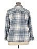 Eddie Bauer 100% Cotton Plaid Blue 3/4 Sleeve Button-Down Shirt Size XXL - photo 2