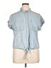 Velvet Heart Blue Short Sleeve Button-Down Shirt Size XL - photo 1