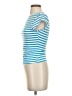 Shein Stripes Blue Short Sleeve T-Shirt Size 2 - photo 5