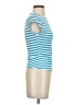 Shein Stripes Blue Short Sleeve T-Shirt Size 2 - photo 4