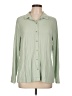 Lands' End Solid Green Long Sleeve Blouse Size L - photo 1