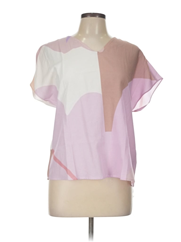 Pre-owned Motf Short Sleeve Blouse In Pink