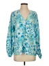 Entro 100% Rayon Blue 3/4 Sleeve Blouse Size S - photo 1