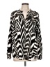 Calvin Klein 100% Polyester Animal Print Silver Long Sleeve Blouse Size L - photo 1