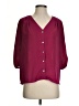 Everly Burgundy 3/4 Sleeve Blouse Size S - photo 1