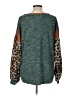 Kori America Animal Print Teal Pullover Sweater Size L - photo 2