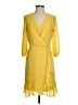 Taylor 100% Polyester Solid Yellow Cocktail Dress Size 4 - photo 1