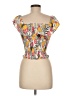 Mi ami 100% Rayon Orange Short Sleeve Top Size M - photo 2