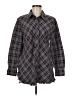 CAbi Plaid Gray Long Sleeve Button-Down Shirt Size M - photo 1