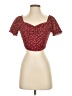 Shein Burgundy Short Sleeve Top Size 2 - photo 1