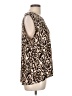 14th & Union Animal Print Brown Sleeveless Blouse Size L - photo 4