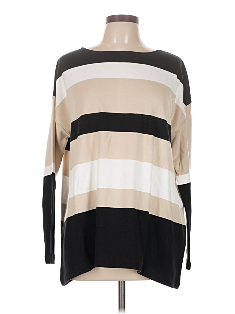 Pre-owned Joan Vass Long Sleeve Turtleneck In Tan