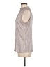 Ann Taylor 100% Polyester Silver Sleeveless Blouse Size M - photo 5