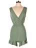 Rewind 100% Rayon Solid Green Romper Size M - photo 1