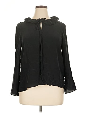 Saks Fifth Avenue Long Sleeve Silk Top (view 1)