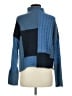 Central Park West Color Block Blue Turtleneck Sweater Size M - photo 2