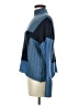 Central Park West Color Block Blue Turtleneck Sweater Size M - photo 5