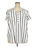 Torrid 100% Polyester Stripes Ivory Short Sleeve Blouse Size 2X Plus (2) - photo 1
