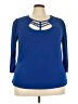 Adrienne Vittadini Blue 3/4 Sleeve Top Size 3X - photo 1